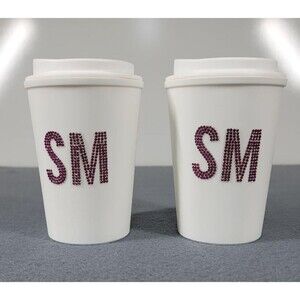 Two Steve Madden 12 Ounce Reusable Cups & Lids